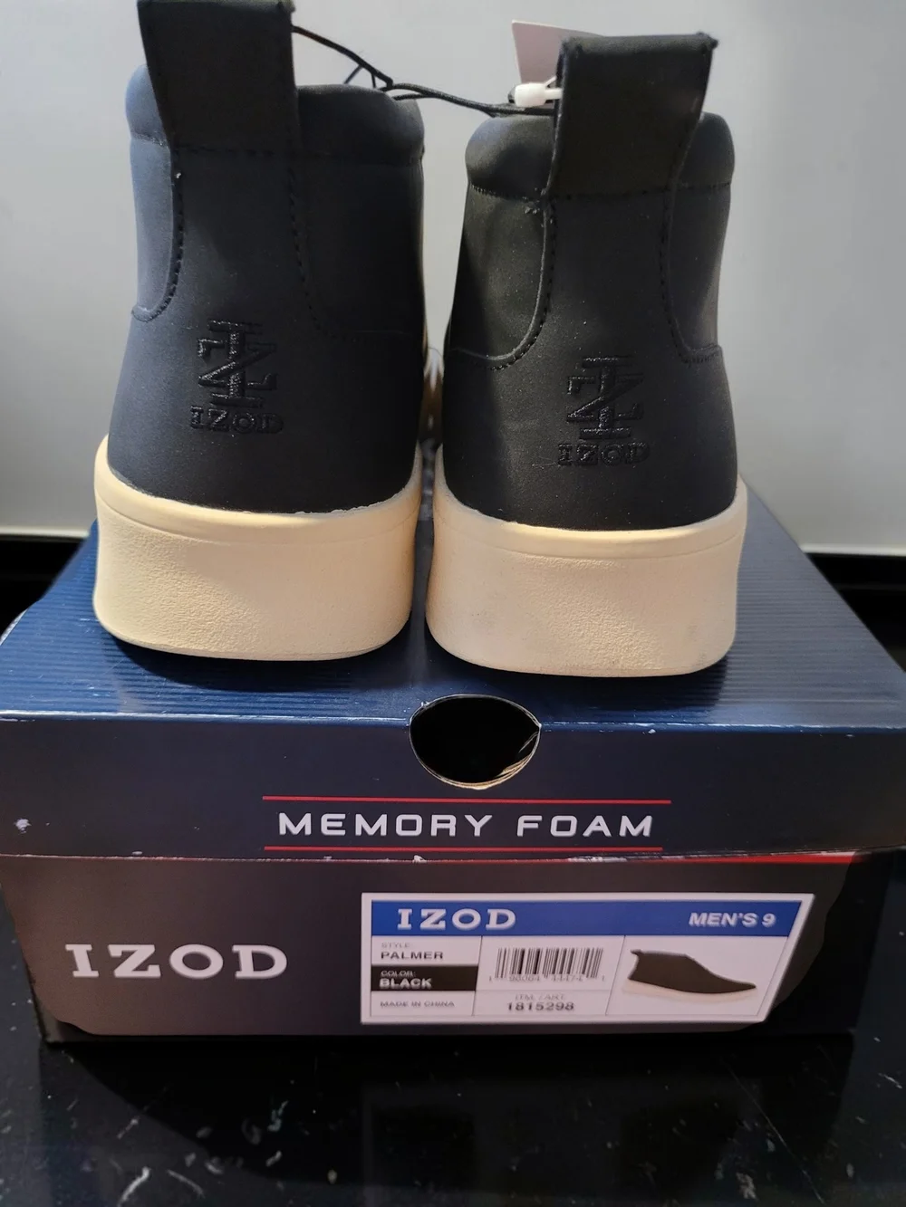 Izod Black High-Top Sneakers with Cream Sole
